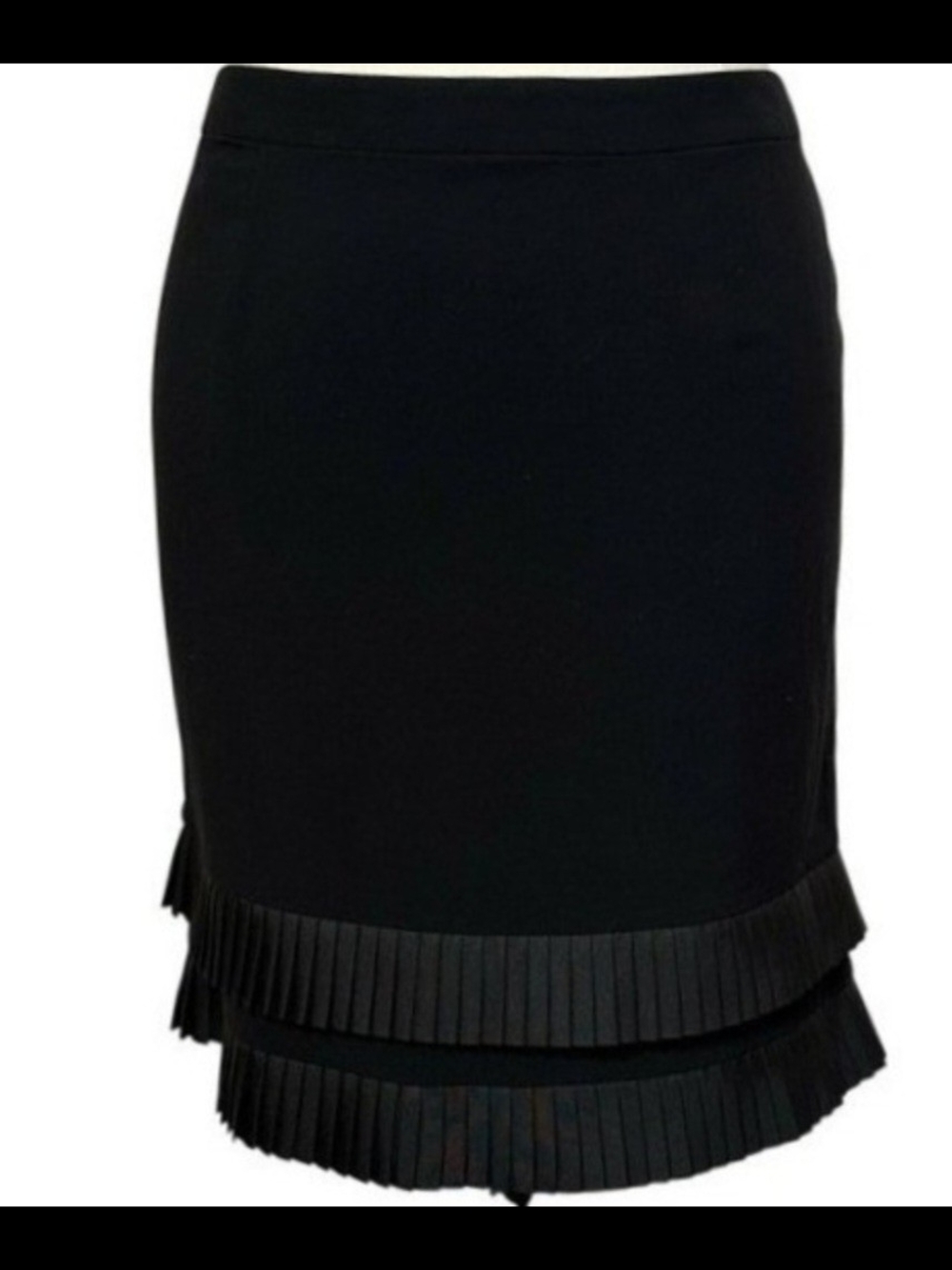 "Lane Bryant"Black Pencil Skirt with Double Pleated Hem